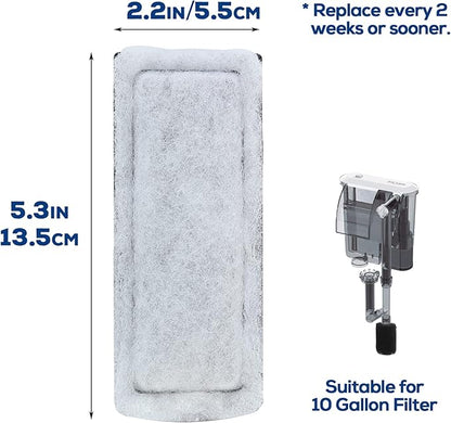 LAQUAL Replacement Fish Tank Filter Cartridges, Suitable Aquarium Filter (10 Gal), 3 Pack, White