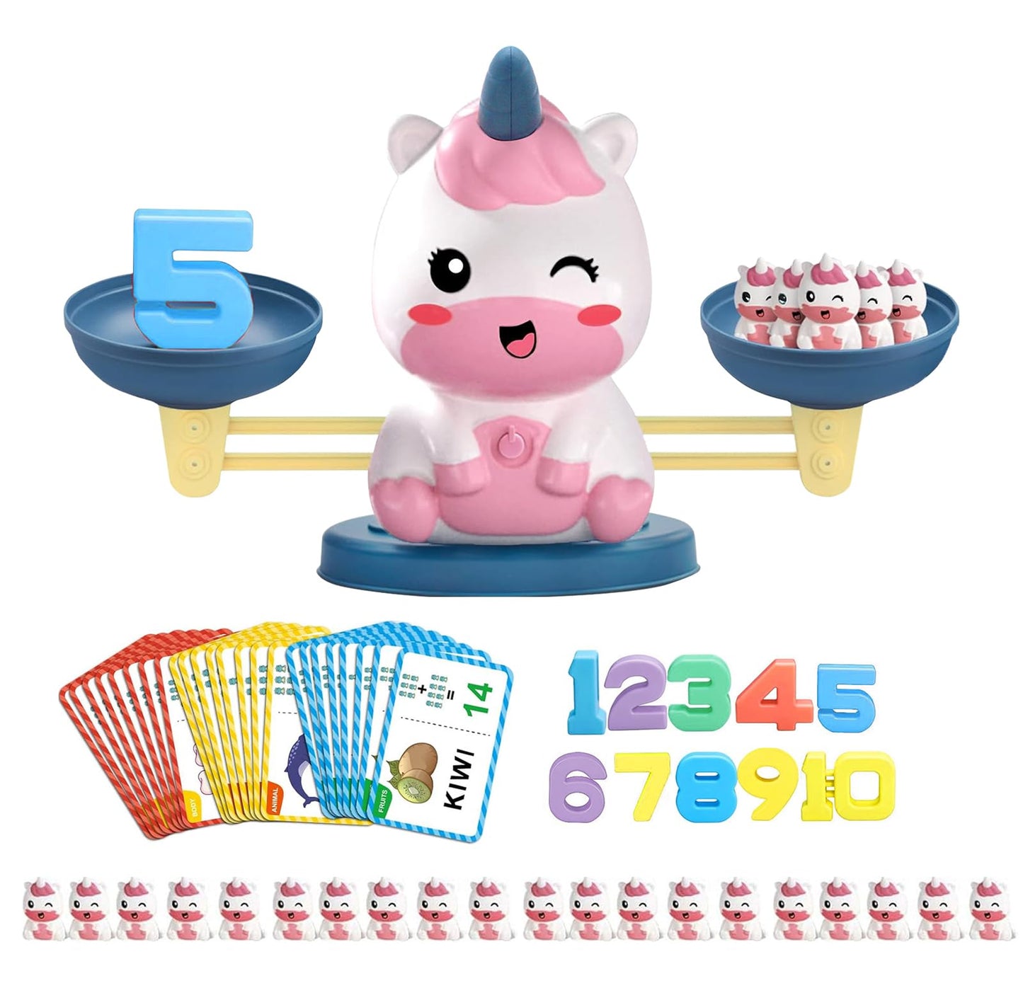 Snugzy Unicorn Balance Counting Toys, Number Counting Scale Games for Kids Cool Math Learning Games for Boys and Girls Preschool Kindergarten Learning STEM Montessori Educational Toys for 3+