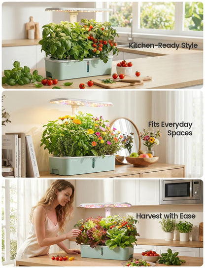 LetPot LPH-Air Hydroponics Growing System Kits, APP & WiFi Controlled Smart Indoor Garden with Adjustable 24W Grow Light Full Spectrum, 10 Pods Planter Indoor Gardening for Gifts, Kitchen, Vegetable