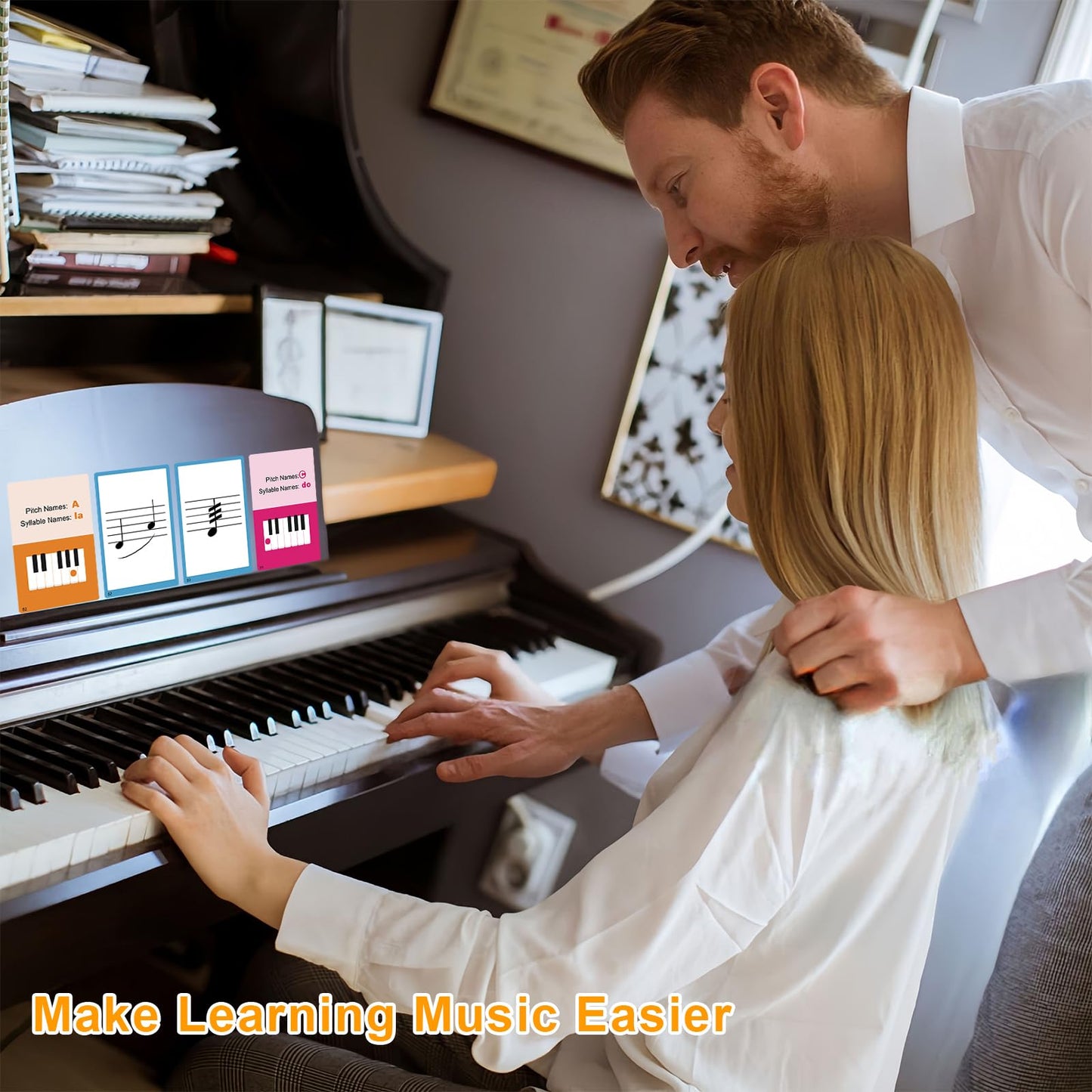 Piano Staff Notes Flashcards, Piano Staff Theory and 104 Sheets Flash Cards, Fun Educational Flashcards for Piano, Music Learners