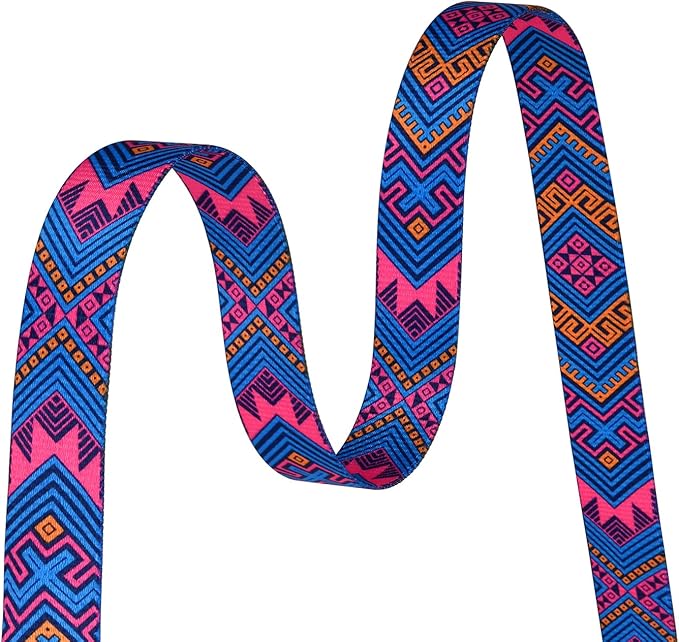 Mihqy Dog Collar with Bohemia Floral Tribal Geometric Patterns - Soft Ethnic Style Collar Adjustable for Small Medium Large Dogs(Orange Ethnic Style,L)