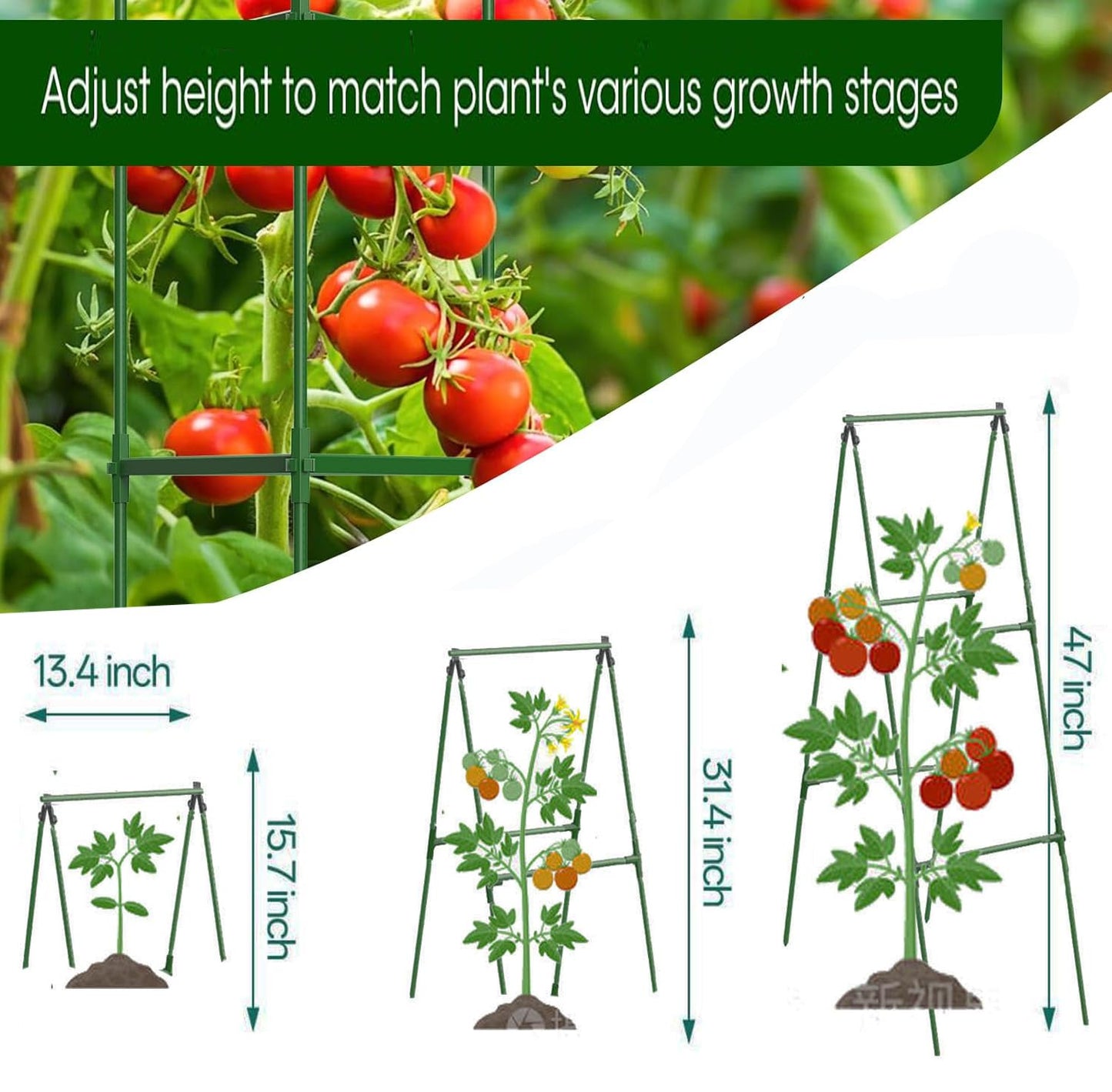 Small Size Garden Cucumber Trellis for Climbing Plants Outdoor, 47x16 inch A Frame Cucumber Trellis for Garden Raised Bed, Plant Support for Vegetable Vine Pea Bean, with Netting