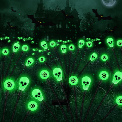 vignuto Halloween Decorations Outdoor, Scary Eyeball Lights,4PACKS 32LED,IP65 Waterproof,Halloween Decor for Garden/Yard/Patio/Lawn/Pathway(Green)