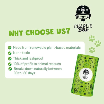 Certified Compostable Dog Poop Bags – ASTM D6400 Plant-Based Cornstarch Biodegradable Pet Waste Bags, Extra Thick Leak-Proof, Fits Standard Dispensers (120)