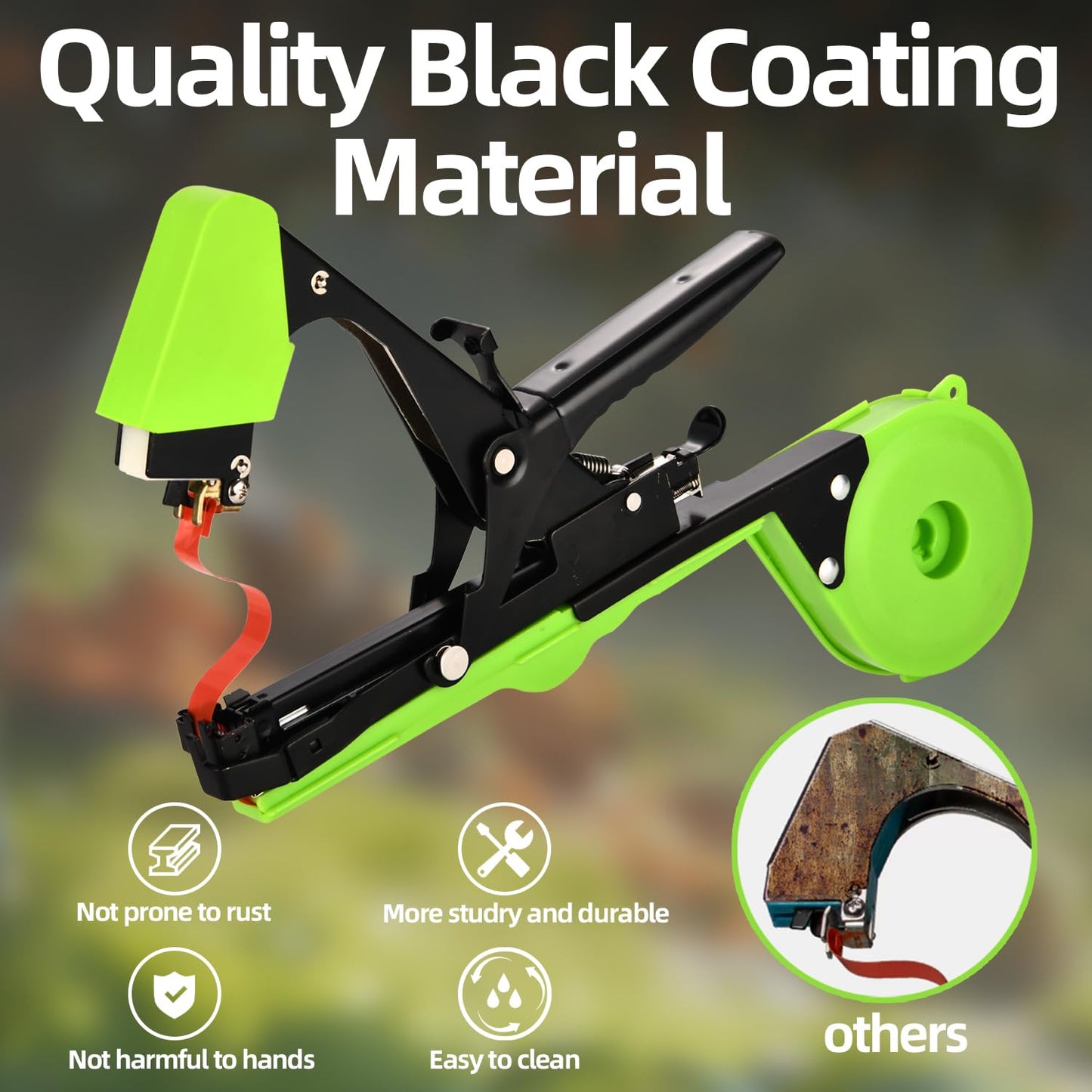 SUCA Plant Tying Machine, Plant Tape Cattle Panels for Garden,Plant Vine Tying Tool with 10000pcs Staples 21 Rolls Tape Plant Tape Gun for Grapes,Tapener (tapetool set1pcs), Green