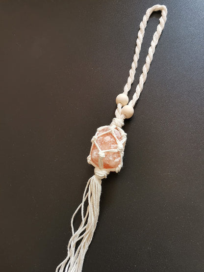 Handmade Himalayan Salt Car Rearview Mirror Pendant Car Decoration Hanging Ornaments for You