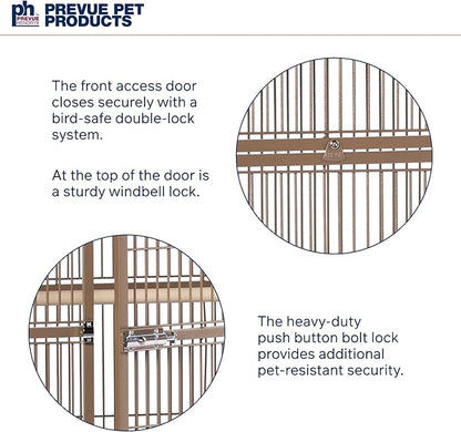 Prevue Hendryx Pet Products Wrought Iron Select Bird Cage 3153COCO, Coco Brown, 30-Inch by 22-Inch by 63-Inch