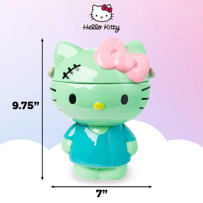 Silver Buffalo Sanrio Hello Kitty Frankenstein Sculpted Ceramic Cookie Jar, 7” x 5.75” x 9.75”