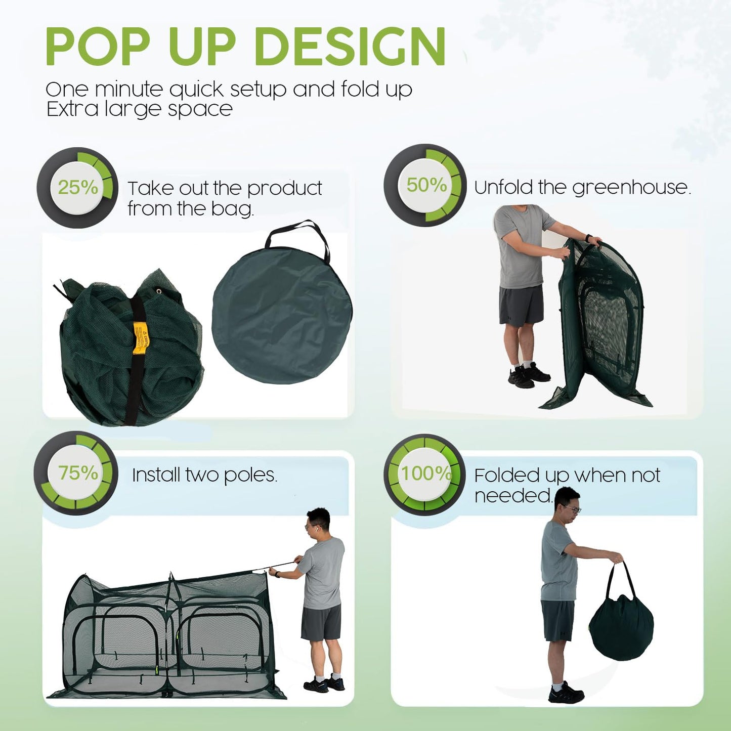 Poray Large 6.6x3.3FT Tunnel Plant Netting Cover, Pop up Crop Cage Gardening Net Cover for Protecting Vegetables &Fruits,Durable Gardening Net for Plant and Small Animals