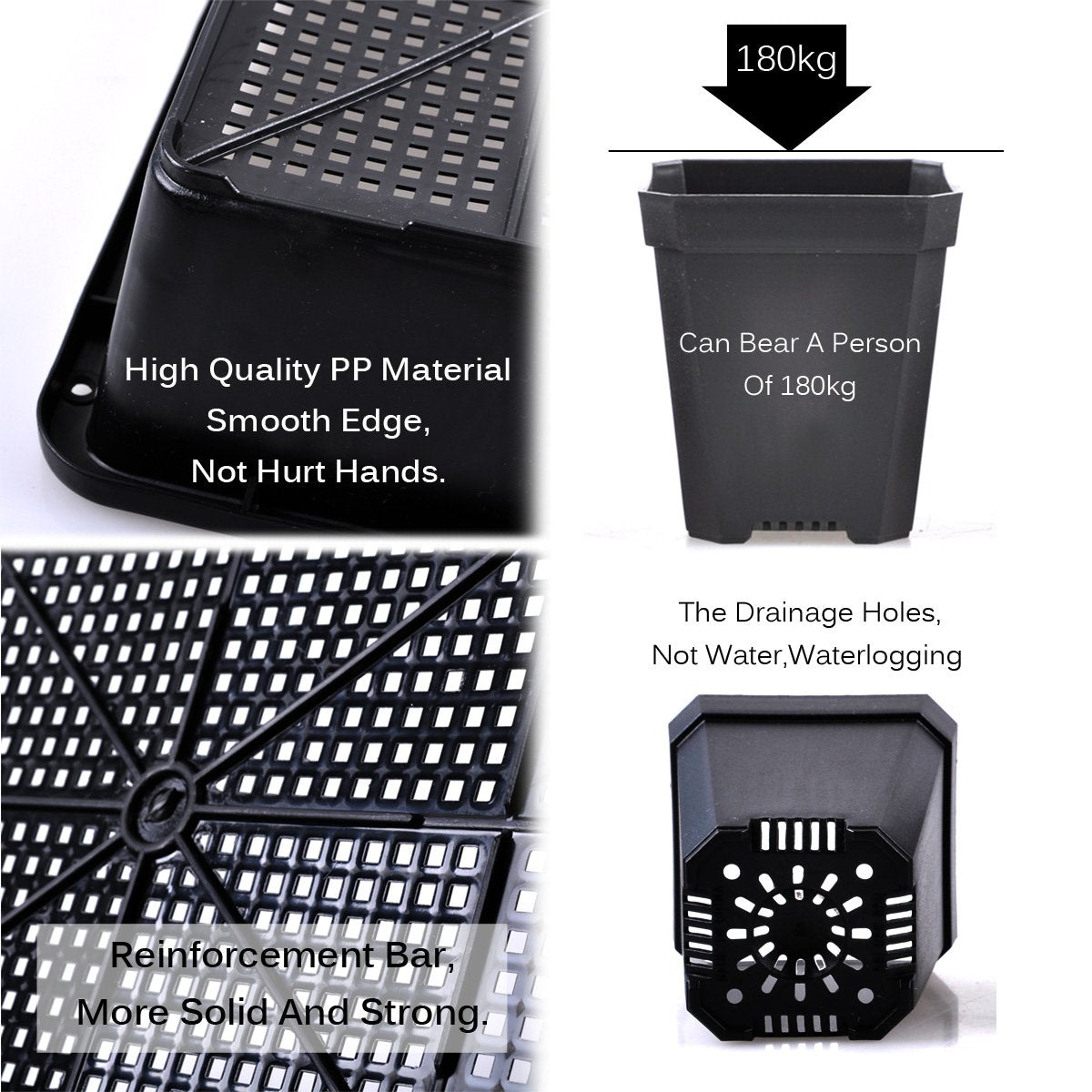 eZAKKA 37x30cm Seed Starter Tray Seed Seedling Starting Kit Plant Germination Kit Humidity Dome with 20 Pieces Square Seed Starter Pots (Black Pots)