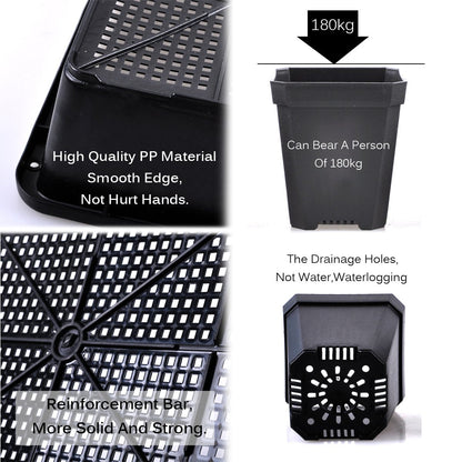 eZAKKA 37x30cm Seed Starter Tray Seed Seedling Starting Kit Plant Germination Kit Humidity Dome with 20 Pieces Square Seed Starter Pots (Black Pots)