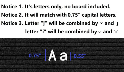 G GAMIT Letters Set - Pre-Cut 365pcs 0.75" Both Capital and Lowercase Letters Only (No Board Included)
