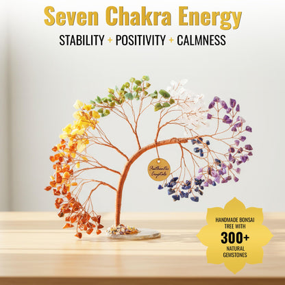 ANAYA AGATE 7 Chakra Crystal Tree of Life – Handmade Healing Crystals and Stones, 300+ Gemstone Bonsai Tree, Feng Shui Money Tree for Positive Energy, Good Luck, Birthday Gifts for Women, Mom, Sister