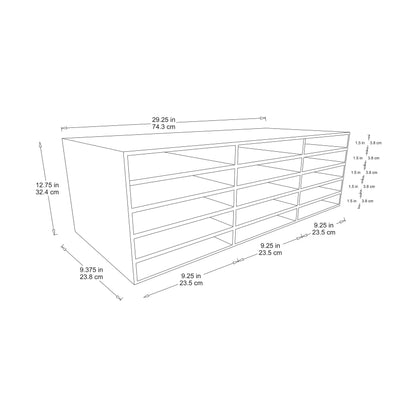 Classroom Keepers 9" x 12" Construction Paper Storage, 15-Slot, White, 9-3/8"H x 29-1/4"W x 12-7/8"D, 1 Unit