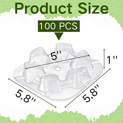 Pumtus 100 Pack Plastic Melon Cradles, Clear Watermelon Support Stand Hold up to 25 lbs, Garden Plant Protection Cage, Fruits Tray for Holding Melon Pumpkin Squash Cantaloupe Off The Ground