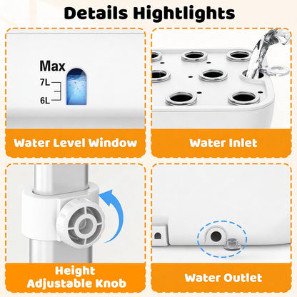 Growell Hydroponics Growing System Kit, 17 Pods Indoor Herb Garden with 2 Fans Circulation, Grow Light, Smart Water Cycle, Auto Timer, 10L Water Tank, Perfect Indoor Gardening System Gifts (White)
