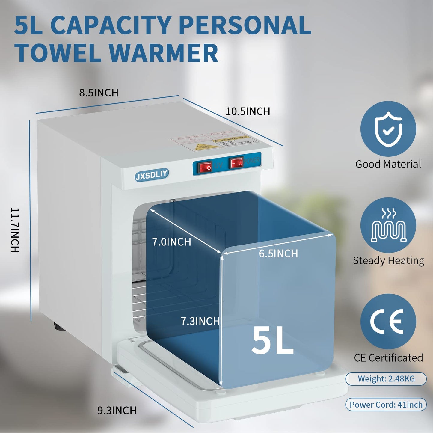 Small Hot Towel Warmer for Spa Home Salon Esthetician 2-in-1 5L Mini Personal Hot Towel Cabinet Towel Warmers Spa, Fast Heating Towel Heater Towel Steamer for Facials…