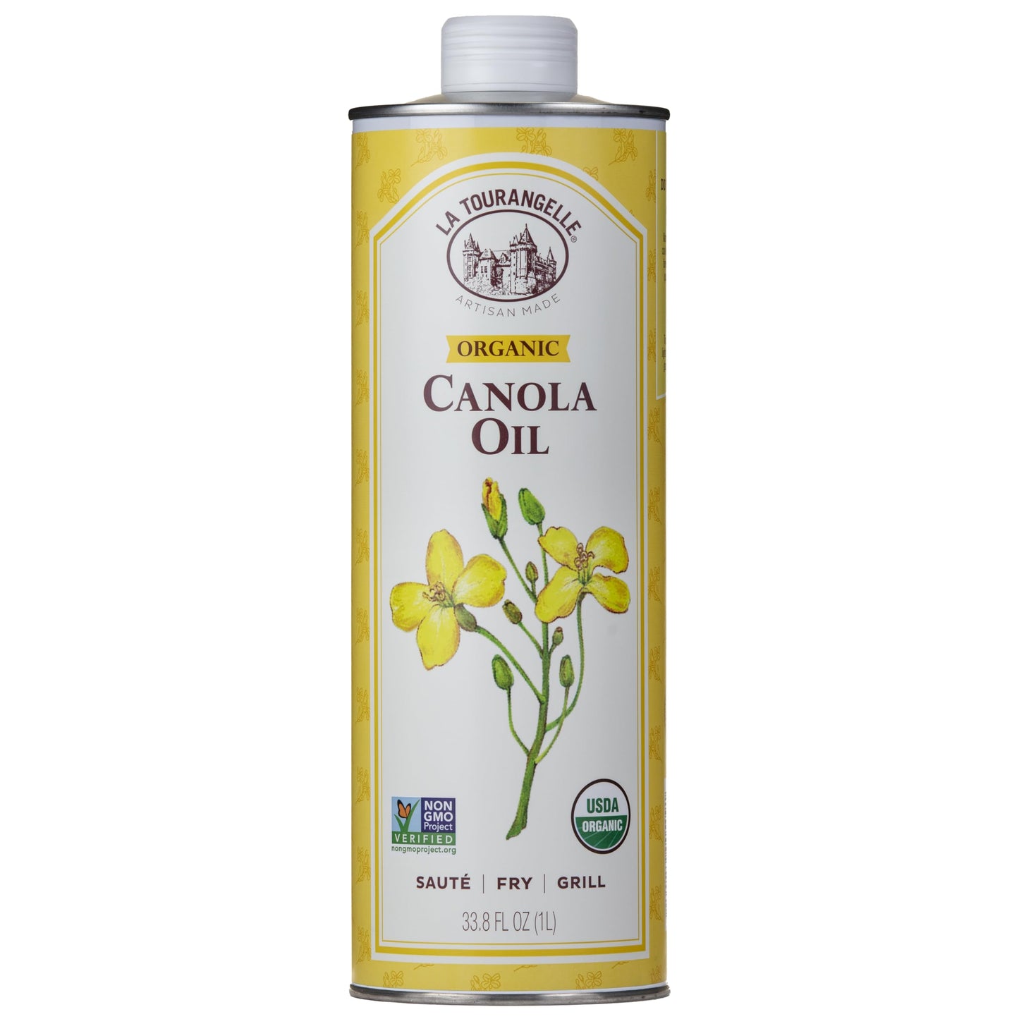 La Tourangelle, Organic Canola Oil, Expeller-Pressed Non-GMO Canola Seeds, Pesticide and Chemical Free, High Heat Neutral Cooking Oil, 16.9 Fl Oz