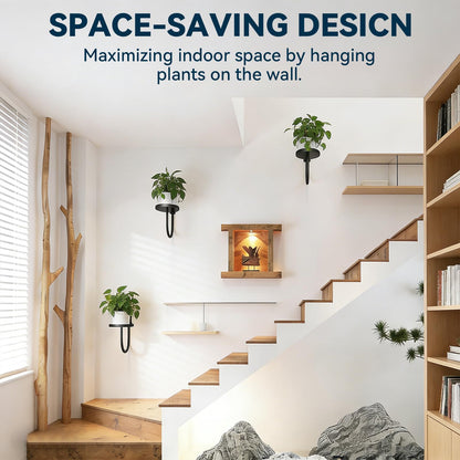 XNGZY Wall Planters for Indoor Plants, 3 Pack Wall Mounted Plant Holder, Metal Plant Floating Decor Shelves, Space Saving, for Bedroom, Living Room, Kitchen, Office, Bathroom Decor