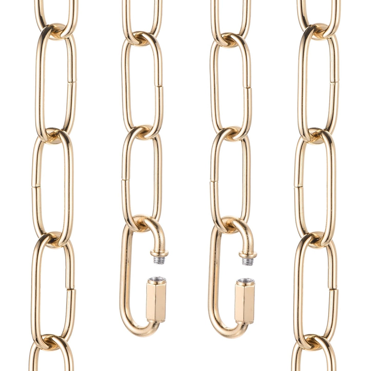 uxcell 6ft Lighting Hanging Chain, 3mm/0.12" Looping Metal Pendant Chandelier Chain Extension with 2 Quick Link Lock for Hanging Plant Pendant Chandelier Light Fixture, Rose Gold