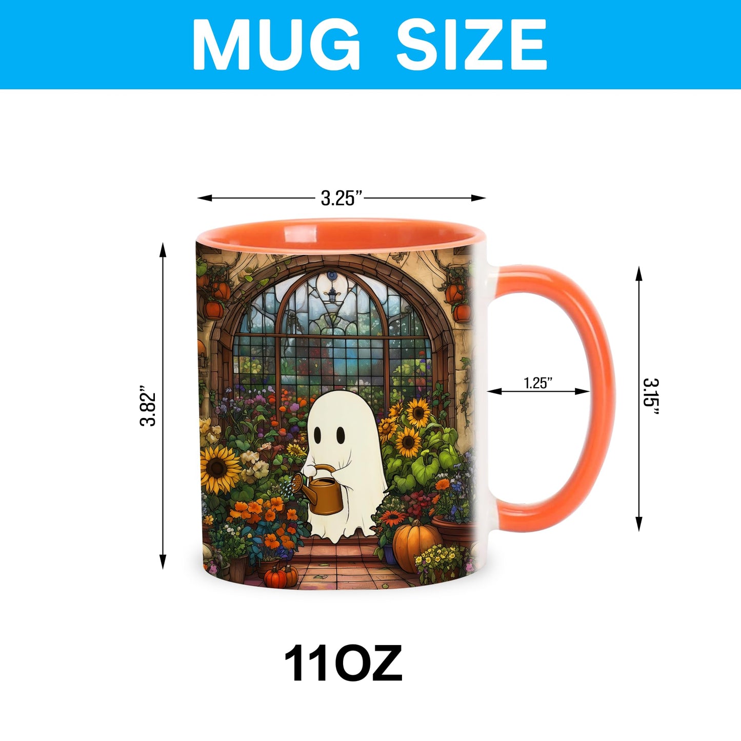 Hyturtle Cute Ghost Plant Mug Gifts For Plant Lovers on Birthday Halloween