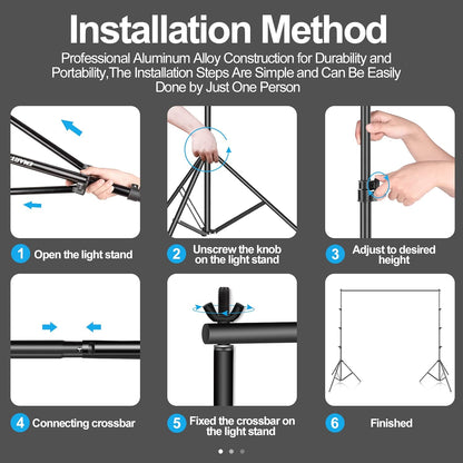 EMART Photo Backdrop Stand kit, 10 x 12 ft Back Drop Adjustable Frame for Photography, Photoshoot Banner Background Support Holder for Parties Dectoration