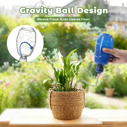 Small Watering Can, 2 in 1 Spray Head Functionality, 450ML Squeeze Garden Plant Watering Can for Seedlings Indoor/Outdoor Plants(Blue)