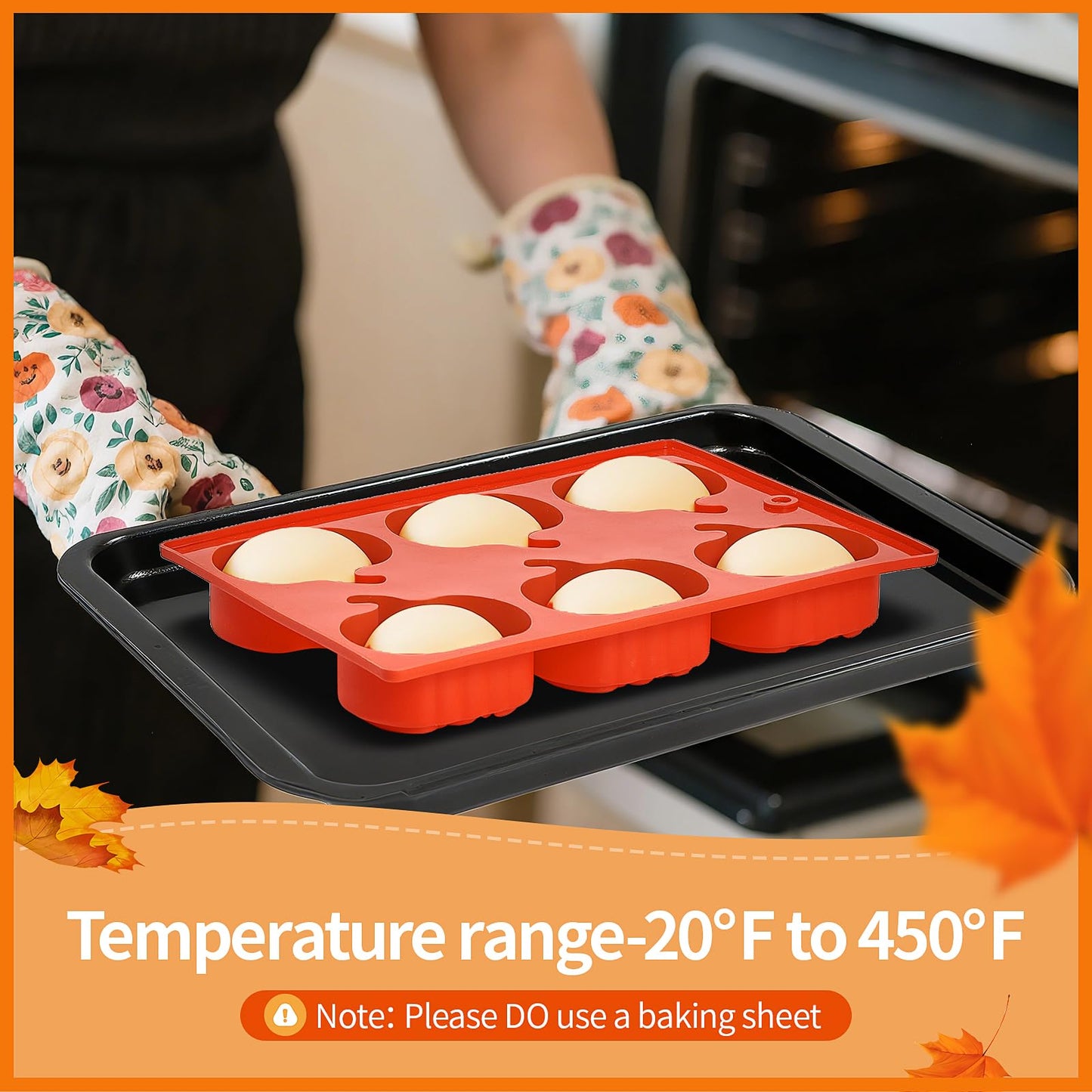 Pumpkin Ice Mold 3 Pack Pumpkin-shaped Ice Cube Tray Silicone Chocolate Candy Molds for Halloween Fall, Cake Mould for Muffin, Soap Making