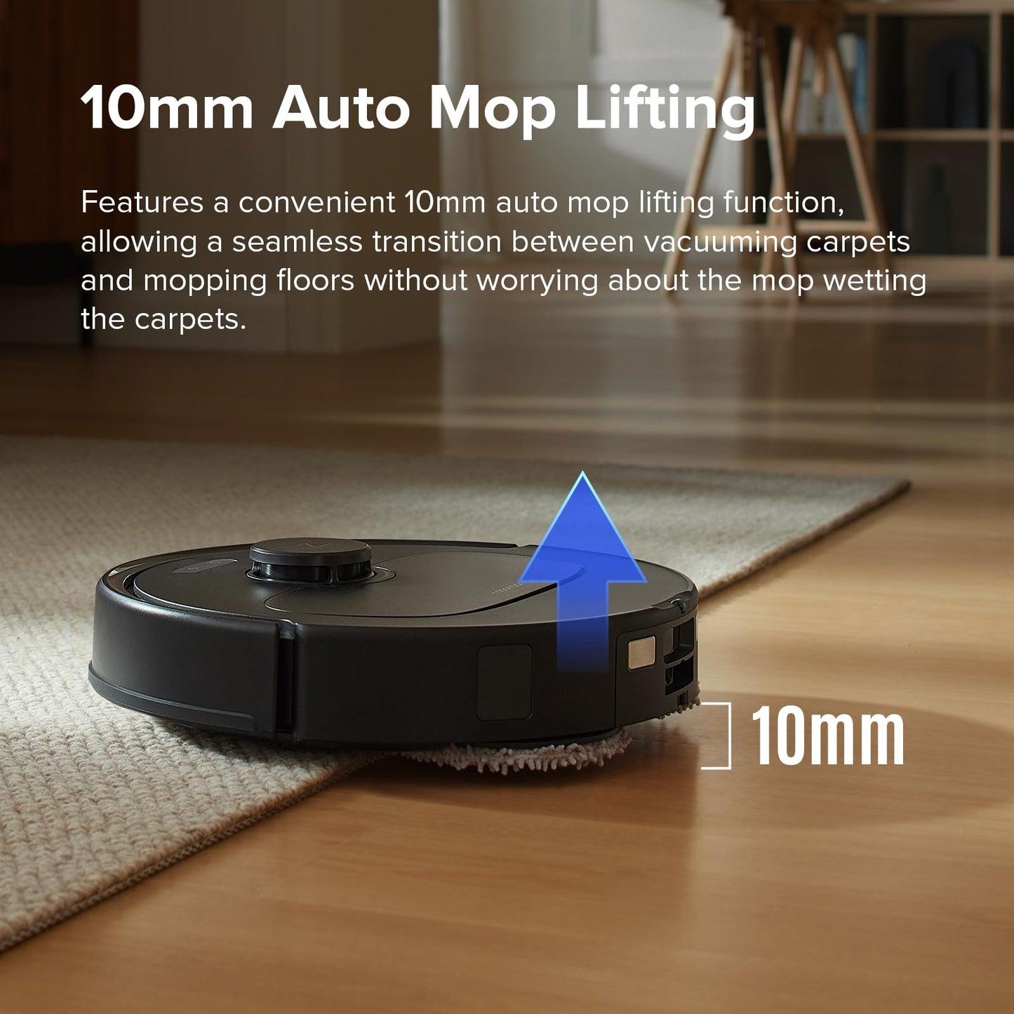 roborock Qrevo Series Robot Vacuum and Mop, 8000Pa Suction, Upgraded from Qrevo S, Anti-Tangle Brushes, Smart Obstacle Avoidance, Auto Mop Washing, All-in-One Dock, 200RPM Spinning Mops, Black(QV 35A)