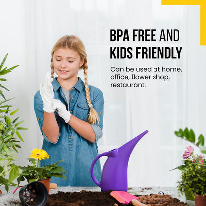 KP Kool Products Watering Can 1/2 Gallon - Small Watering Can for Indoor Plants - Outdoor Watering Can - Purple Plant Waterer - Plastic Watering Can for Garden - 1 Pack