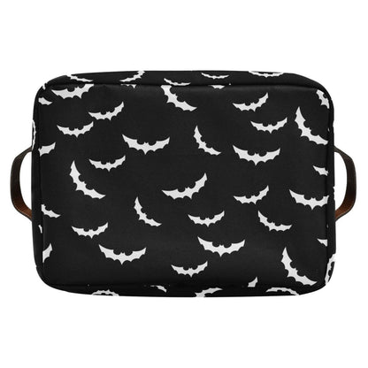 XUWU Storage Basket Bin Bats Halloween Goth Organizer Basket Collapsible Shelf Basket Cube with handle for Nursery Bedroom Bathroom