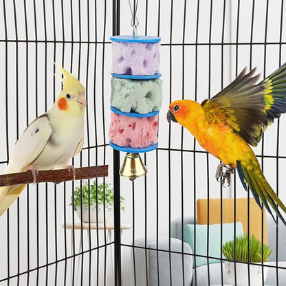 Wontee Bird Calcium Teeth Grinding Chew Treats Toy for Parrot Parakeet Cockatiel Conure Gerbil Rat Mouse Guinea Pig Chinchilla