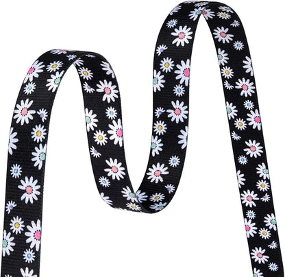 MarukoPet Dog Collar, Adjustable for Small Medium Large Dogs Puppy, Cute Design with Bohemia Floral Tribal Geometric Patterns Boys Girls Dog Collar(Black Daisy-XS)