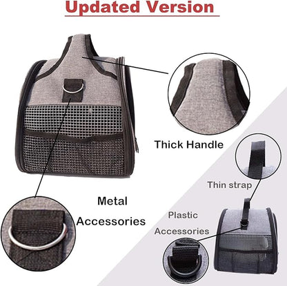 Rabbit Carrier, Small Pet Carriers for Guinea Pig Hamster Bird Bunny Bearded Dragon Kitty, Animal Bag with Stable Handle and Waterproof Pad, Easy Travel and Vet Visit-Large
