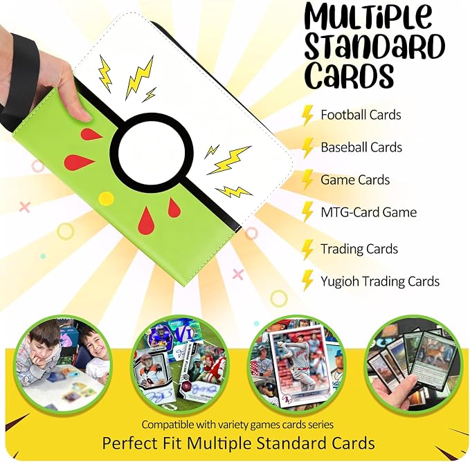 Collectible Trading Card Albums, 400 Card Holders with 50 Removable Sleeves, Portable 4 Pockets Collectible Trading Card Binder, PU Card Collection Binder for MTG, TCG, Sport Card, Game Cards