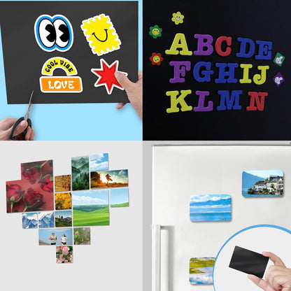 Magnetic Sheets with Adhesive Backing,8.5" x 11"(Pack of 16),30 mil Thick Cuttable Flexible Magnet Sheets for DIY Crafts,Photos and Stickers,Magnetic Paper with Strong Self Adhesive