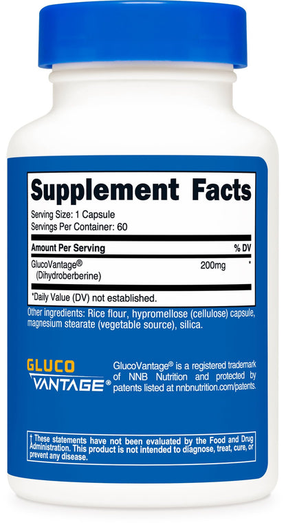 Nutricost Dihydroberberine Capsules (200mg, 60 Capsules) - More Bioavailable Metabolite of Berberine