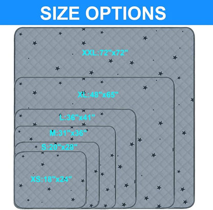 RIOUSSI Washable Pee Pads for Dogs, Reusable, Absorbent, Leakproof, Non Slip Pet Puppy Pads for Potty Training. Gray Stars, 20x28 Inch(4pack)