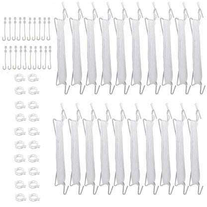 60pcs Tomato Hooks with String, Tomatoes Holder Hooks with 32.8ft Twine & Plant Support Clips, Vegetable Support J-Hook Clips Climbing Vine Crop Trellis Hooks for Vegetable Plant Fruit Flower (White)