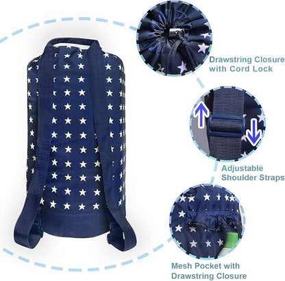Dalykate Backpack Laundry Bag, Laundry Backpack with Shoulder Straps and Mesh Pocket Durable Nylon Clothes Hamper Bag with Drawstring Closure for College, Travel, Laundromat, Apartment
