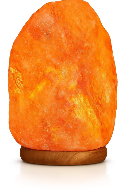 Needs&Gifts Himalayan Salt Lamp with Dimmer Cord and 2 Bulbs, Natural Crystal Rock Lamp for Relaxing Warm Light, Handcrafted from Himalayan Pink Salt
