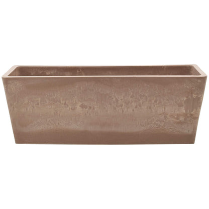 Arcadia Garden Products PSW U45TP Plastic/Stone/Wood Composite Simplicity Window Box, No Drainage Hole (Drillable), 17.5" x 7" x 6", Taupe