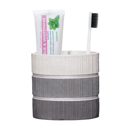 Zahari Home Modern Line Toothbrush Holder - Modern Western Design - Stylish Bathroom Essential - Luxury Decor for Toothbrushes and Toothpaste - Organize with Classic Charm