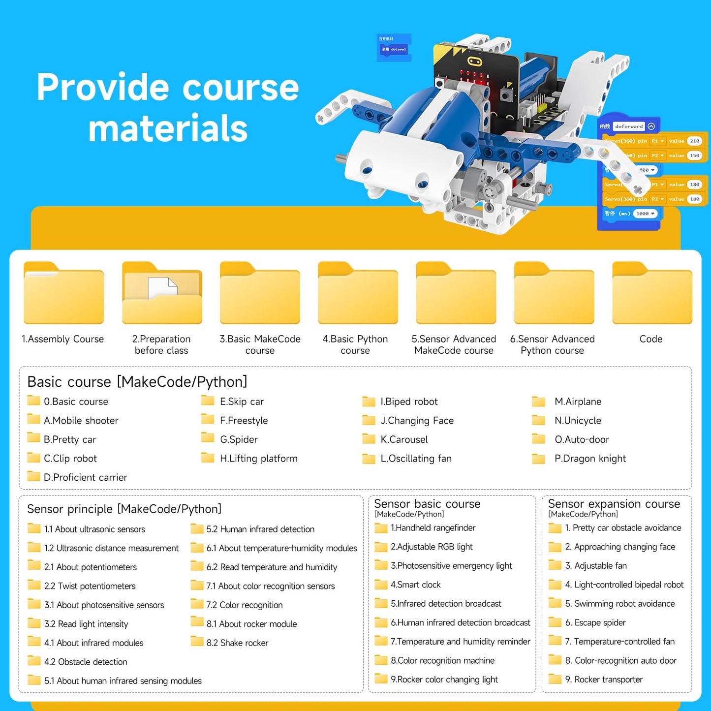 Yahboom Micro:bit Building Block Robot Kit 16 in 1 STEM Projects Advanced with Sensor Module DIY Toys for Kids 10+ Gifts for Christmas (Advanced Kit)