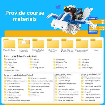 Yahboom Micro:bit Building Robot Kit 16 in 1 STEM Projects Standard with Sensor Module DIY (Standard Kit with microbit V2)