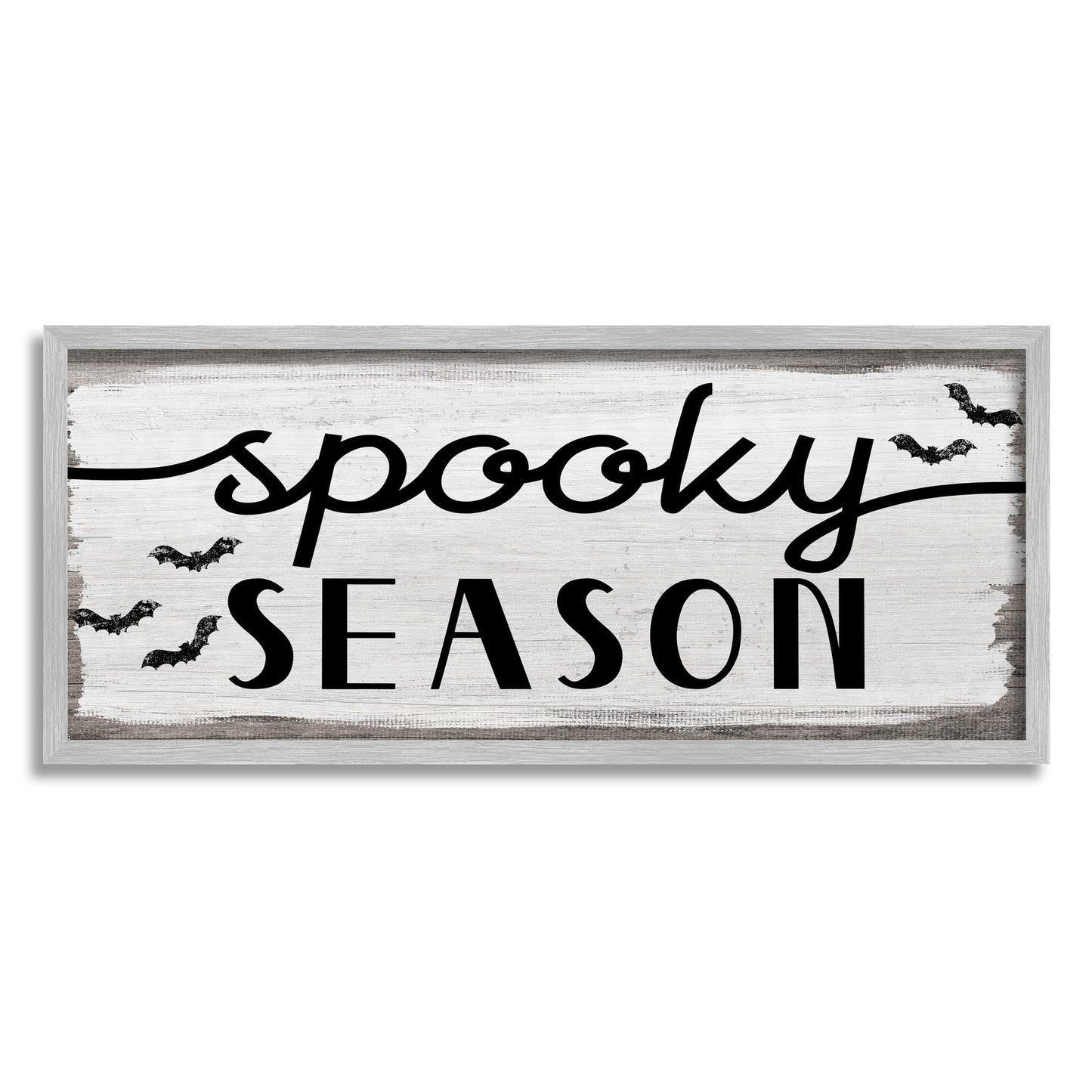 'Spooky Season Sign Black Bats Halloween Phrase'| Framed Giclee Art