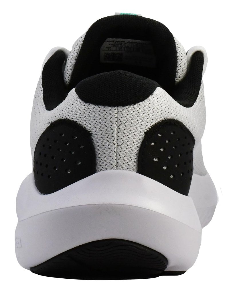 Under Armour Men's Charged Rogue 4 Sneaker, White/Black/Green Mode, 11.5