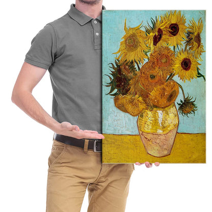 Wieco Art Framed Wall Art Canvas Prints of Sunflower by Vincent Van Gogh Paintings Reproduction Abstract Wall Decorations for Living Room Golden Frame