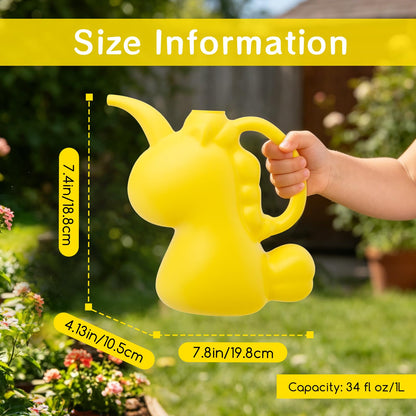 XXXFLOWER Unicorns Indoor Watering Can, 1 L Cute Animal Water Cans, Novelty Unicorns Shape Watering Pot for Office House Indoor Garden（Yellow）