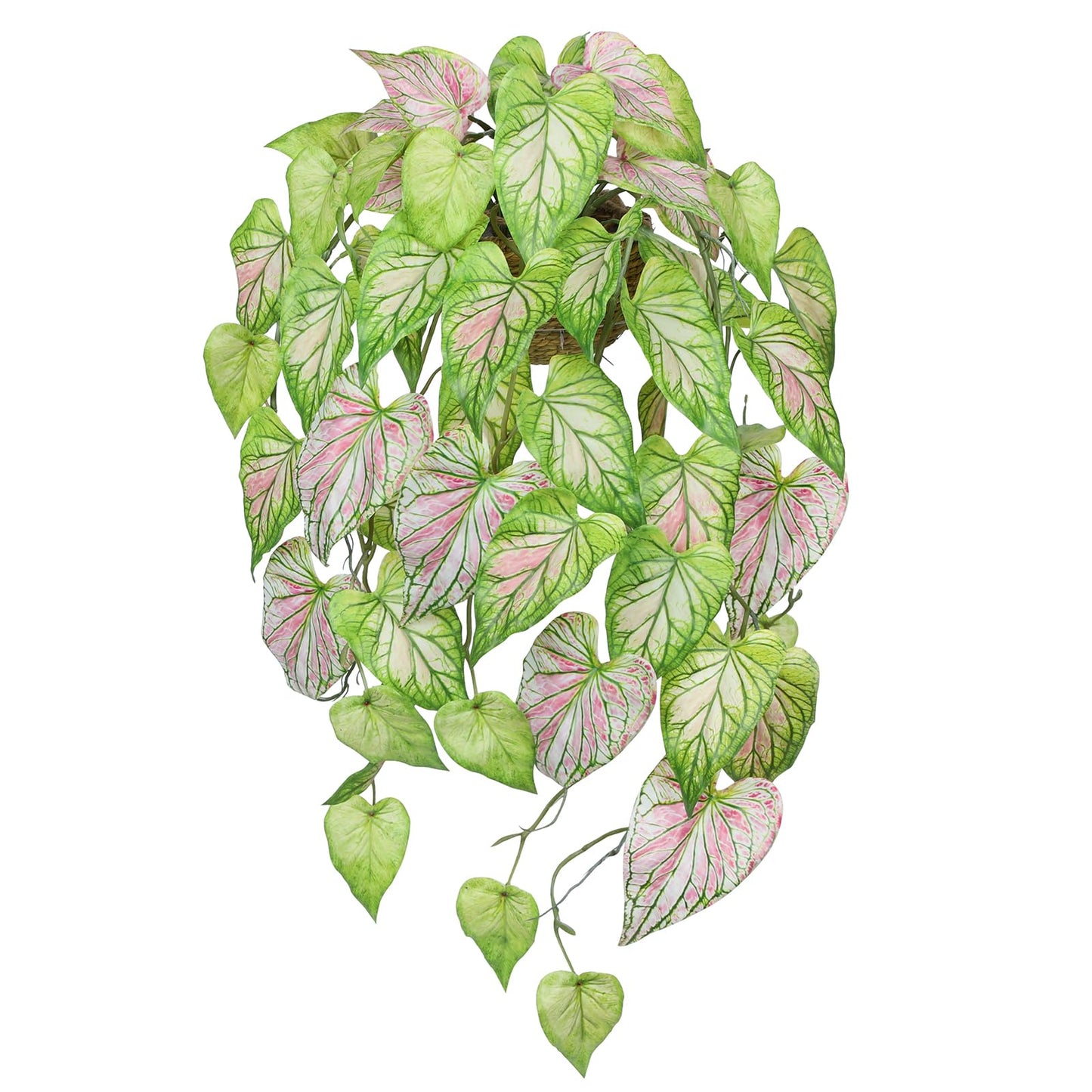 Large Fake Hanging Plants in Pot for Indoor & Outdoor, Long Artificial Hanging Pothos Plants Green, 27.6" Fake Potted Vines Ivy Greenery Plant for Room Wall Shelf Decor Living Room Patio Porch